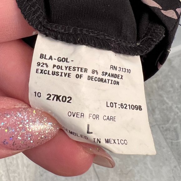 Ally B. Surplice Attached Necklace Large Top Short Sleeve Chain Design Y2K - Picture 10 of 12